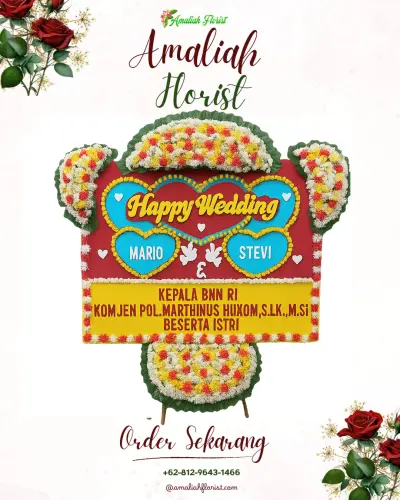 Karangan Papan Bunga Pernikahan di Padajaya